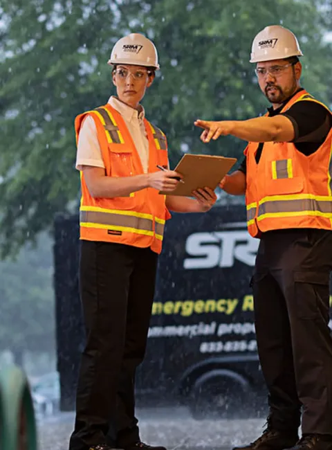ServiceMaster Restore employees with equipment